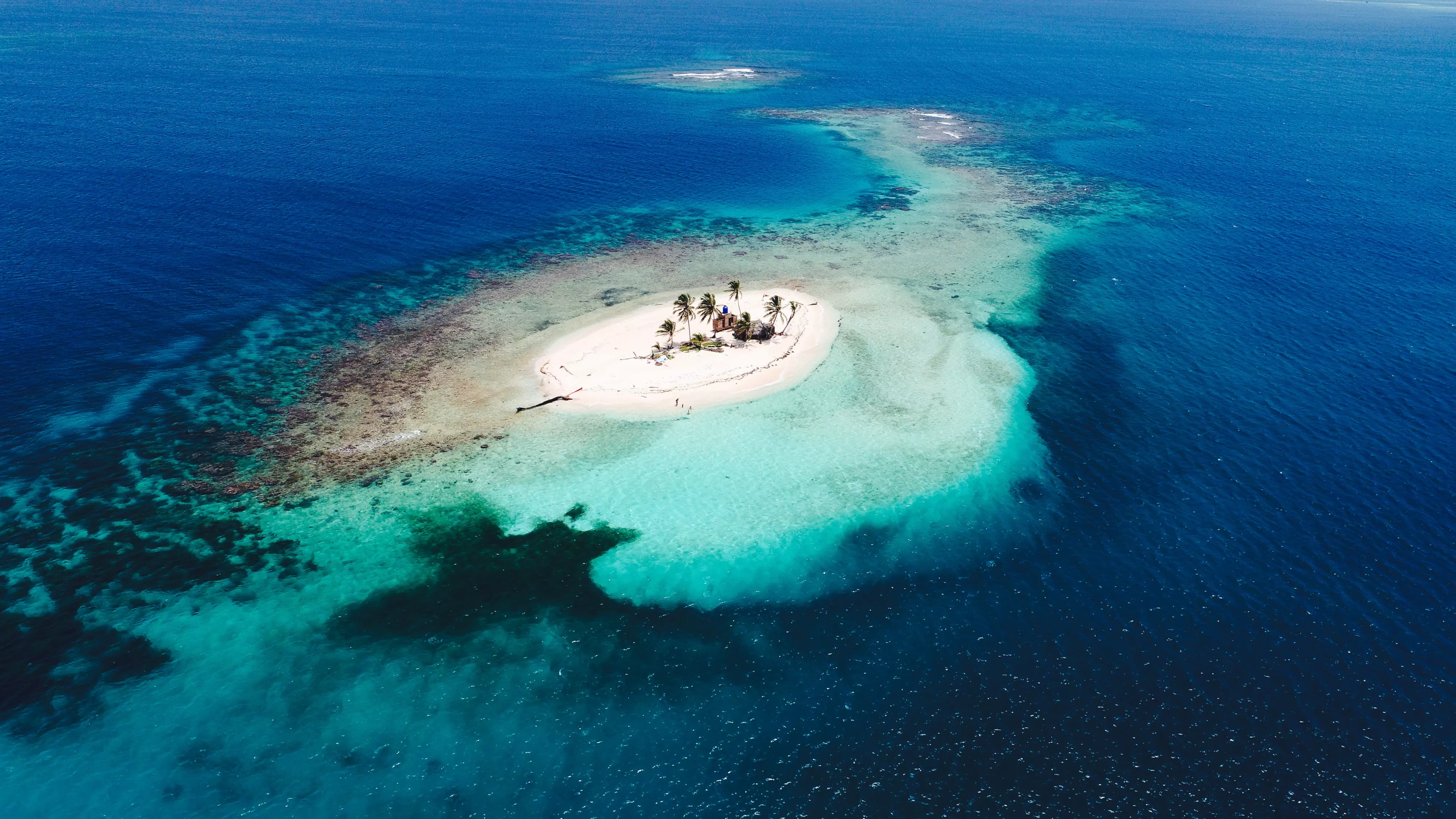 small habituated island in a big blue ocean